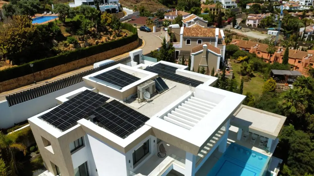Solar installation on a contemporary home